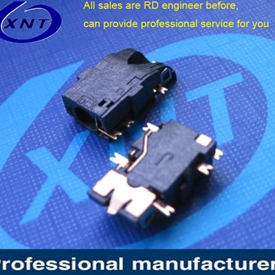 上海耳機(jī)座3.5mm phone jack 沉板1.20mm SMT type 上斜口