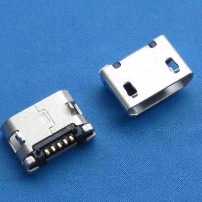上海microUSB B type 5pin (焊腳:SMT, 外殼:前貼后插) 無翻邊有柱6.40mm
