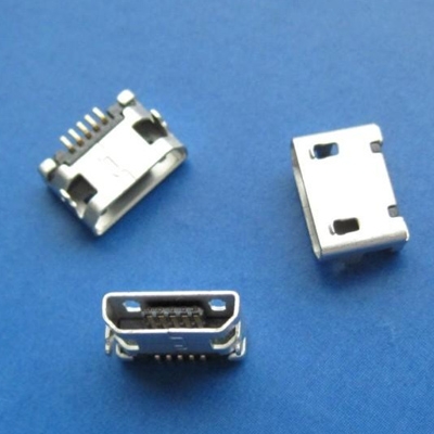 上海microUSB B type 5pin (焊腳:SMT, 外殼:前貼后插) 無翻邊無柱7.20mm