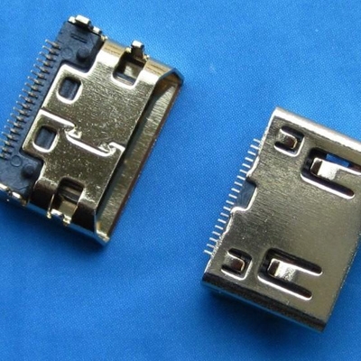 上海HDMI C TYPE 母座 SMT型 (外殼DIP中心距3.5mm) 斜口
