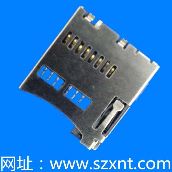 東莞TF卡座/microSD push 內(nèi)焊帶偵測(cè)（常開(kāi)）（H=1.85mm）