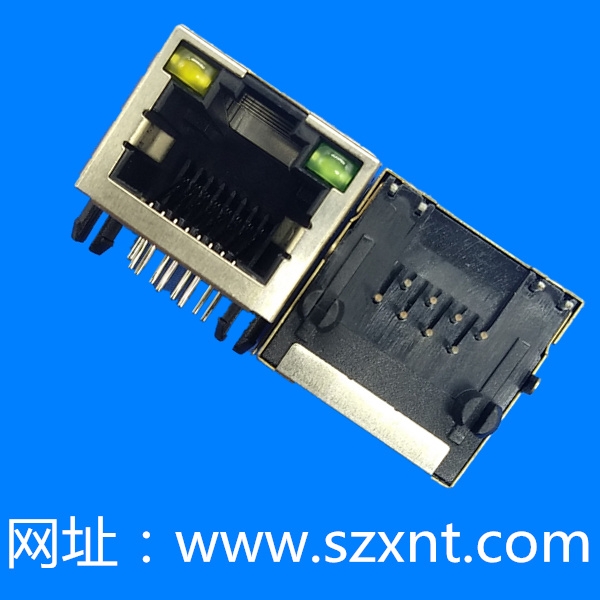 上海RJ45 板上有燈帶鐵殼