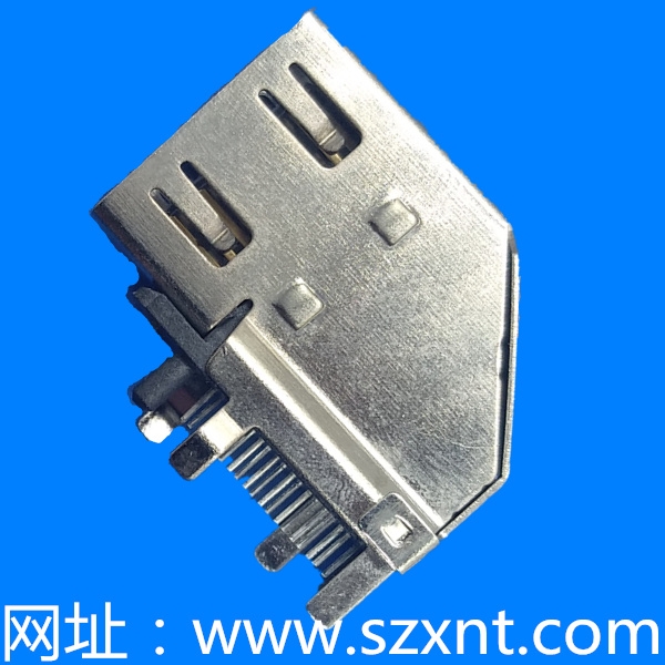 上海HDMI 側(cè)插--HDMI側(cè)插銅殼鍍鎳兩K腳兩直腳 兩K腳邊距7.80 針長(zhǎng)2.3