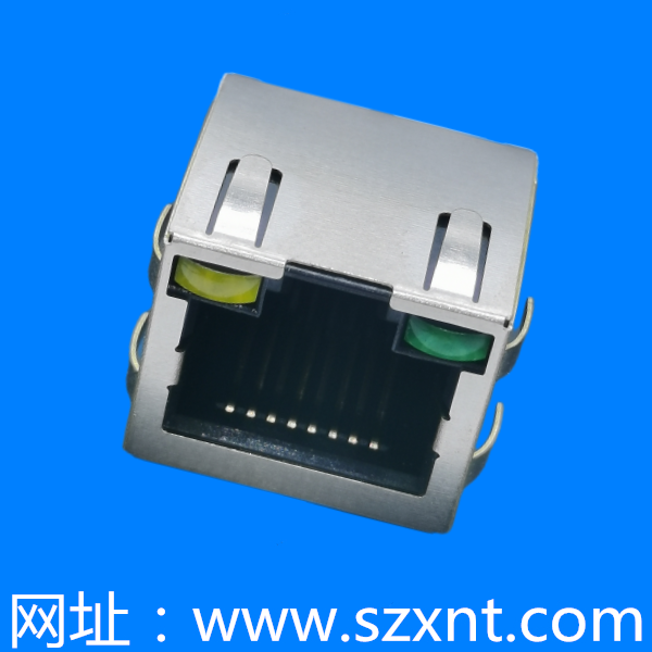 上海RJ45 板上有燈帶鐵殼 帶彈片